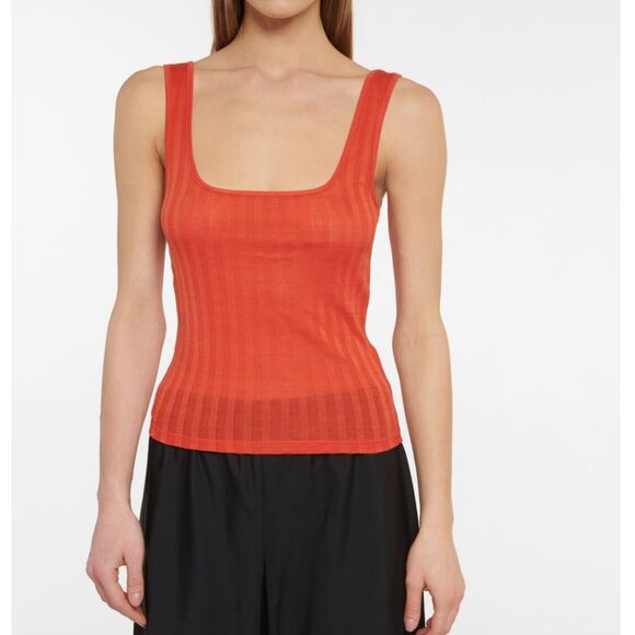 Anthropologie Vince. Wide Rib Square Neck Tank In Burnt Orchid Size‎ L - Picture 1 of 10